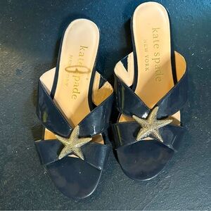 Kate spade navy starfish slide sandal - size 8B